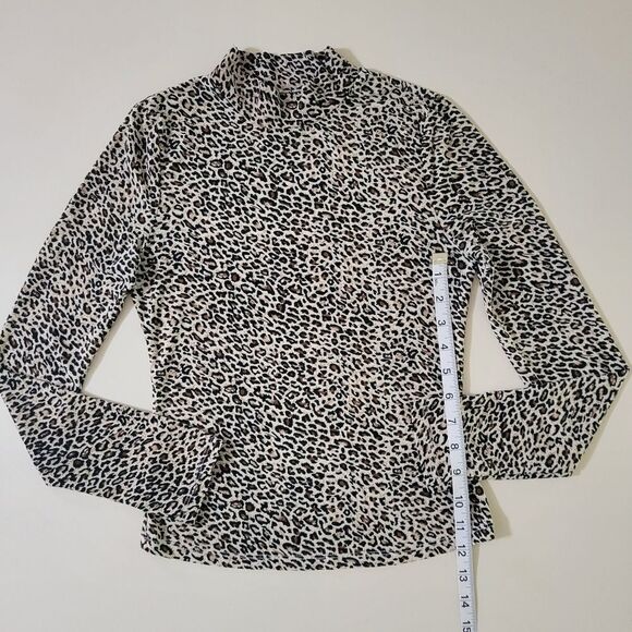 Shein Mock-Neck Leopard Long Sleeve Tee - Picture 9 of 13